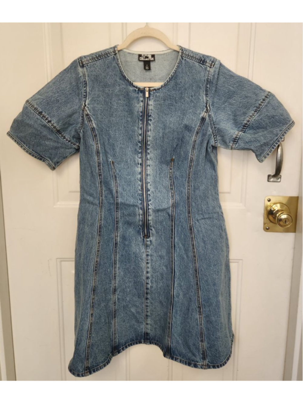FUTURE COLLECTIVE Blue Denim Short Sleeve Dress M
